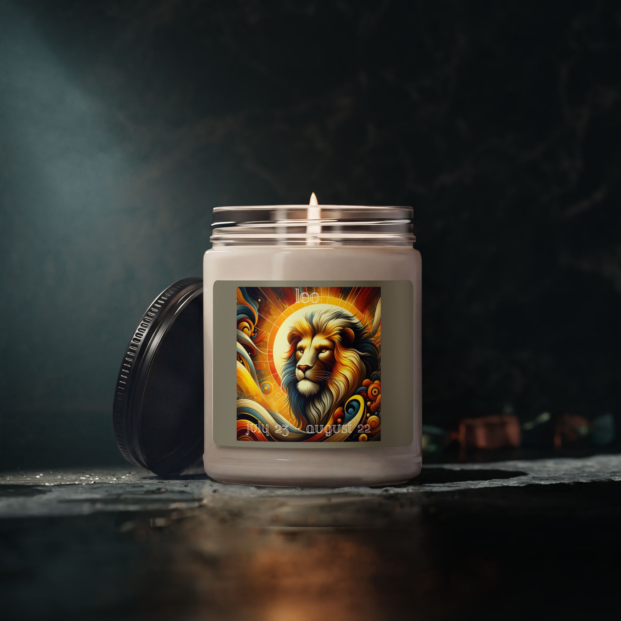 Leo Zodiac Soy Candle, 9oz - Image 3