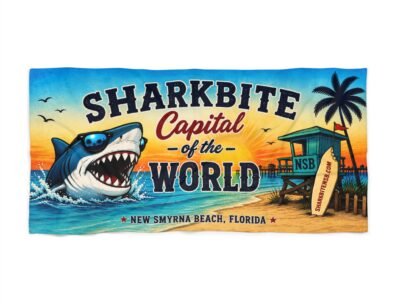 Sharkbite Capital of the World Beach Towel
