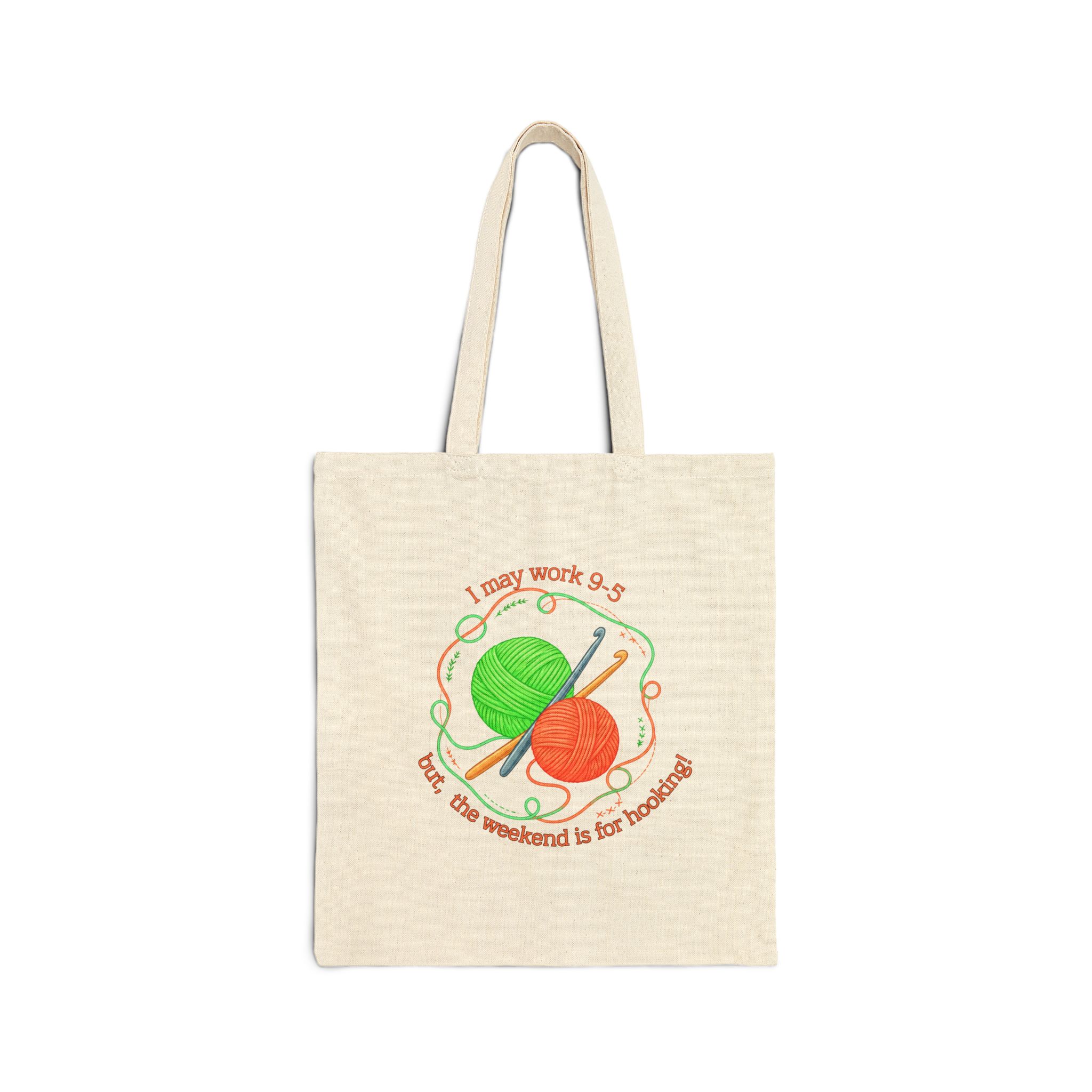 Weekend Hooking Canvas Tote Bag