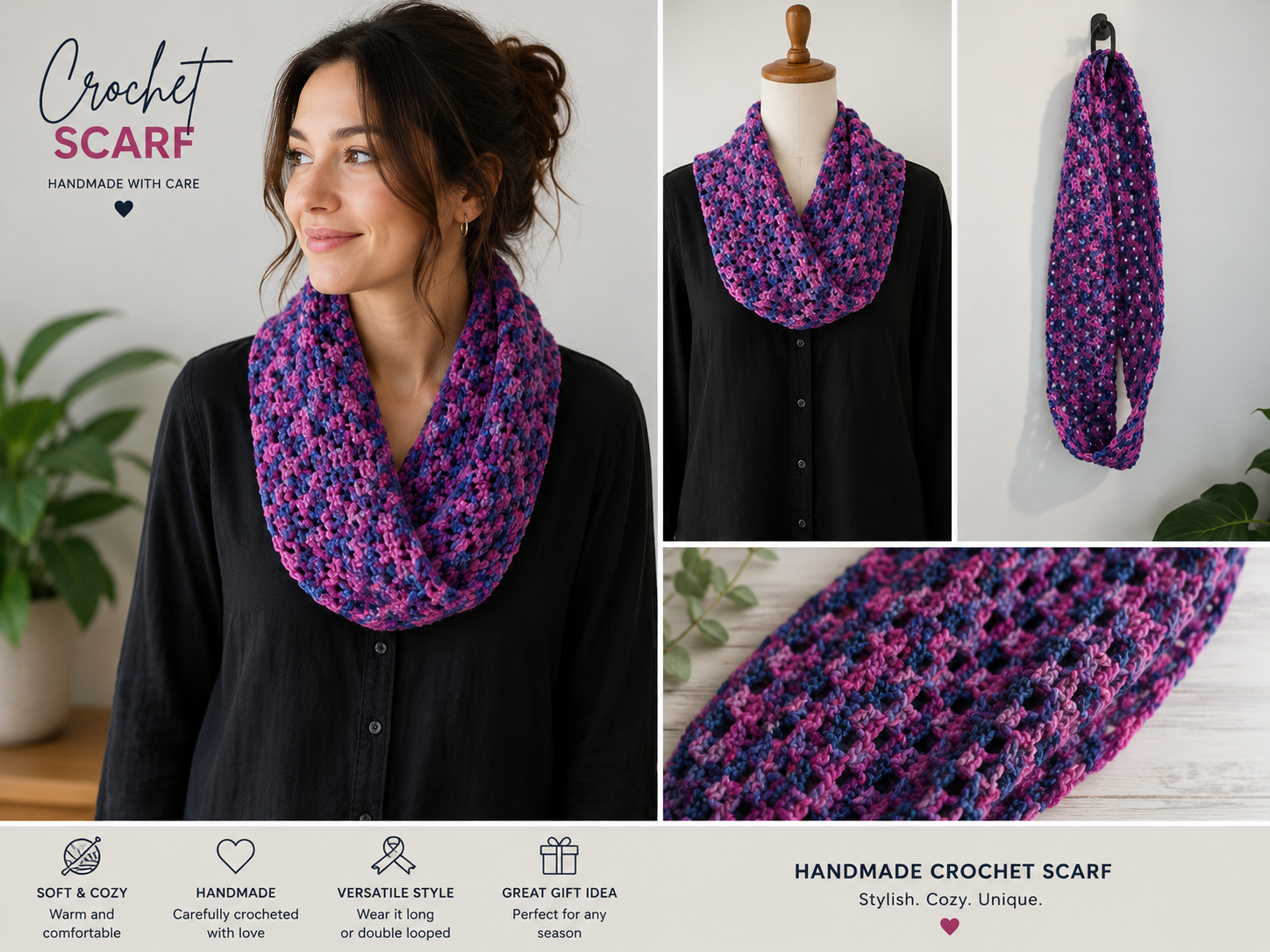Crochet Infinity Scarf