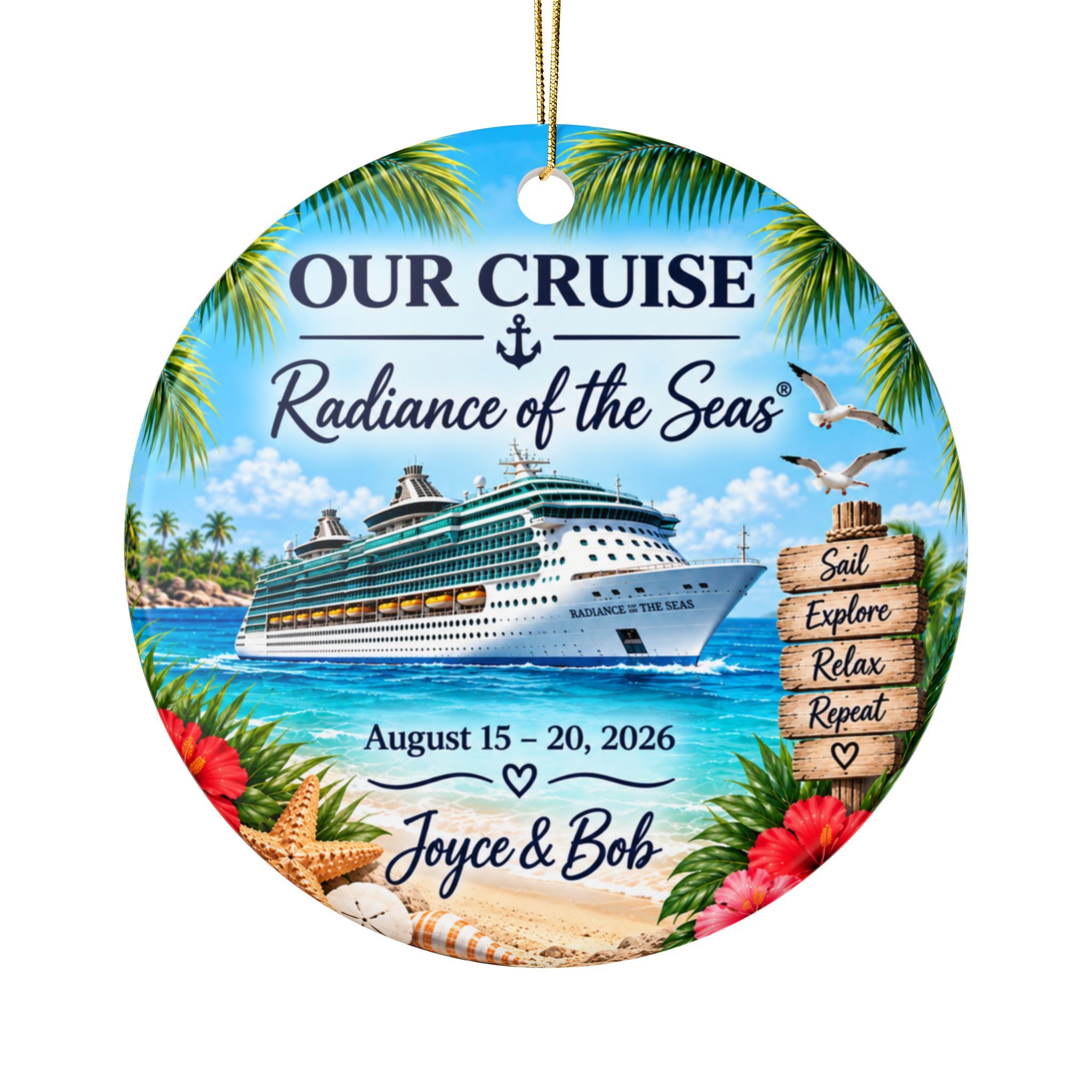 Personalized Cruise Memory Ornament