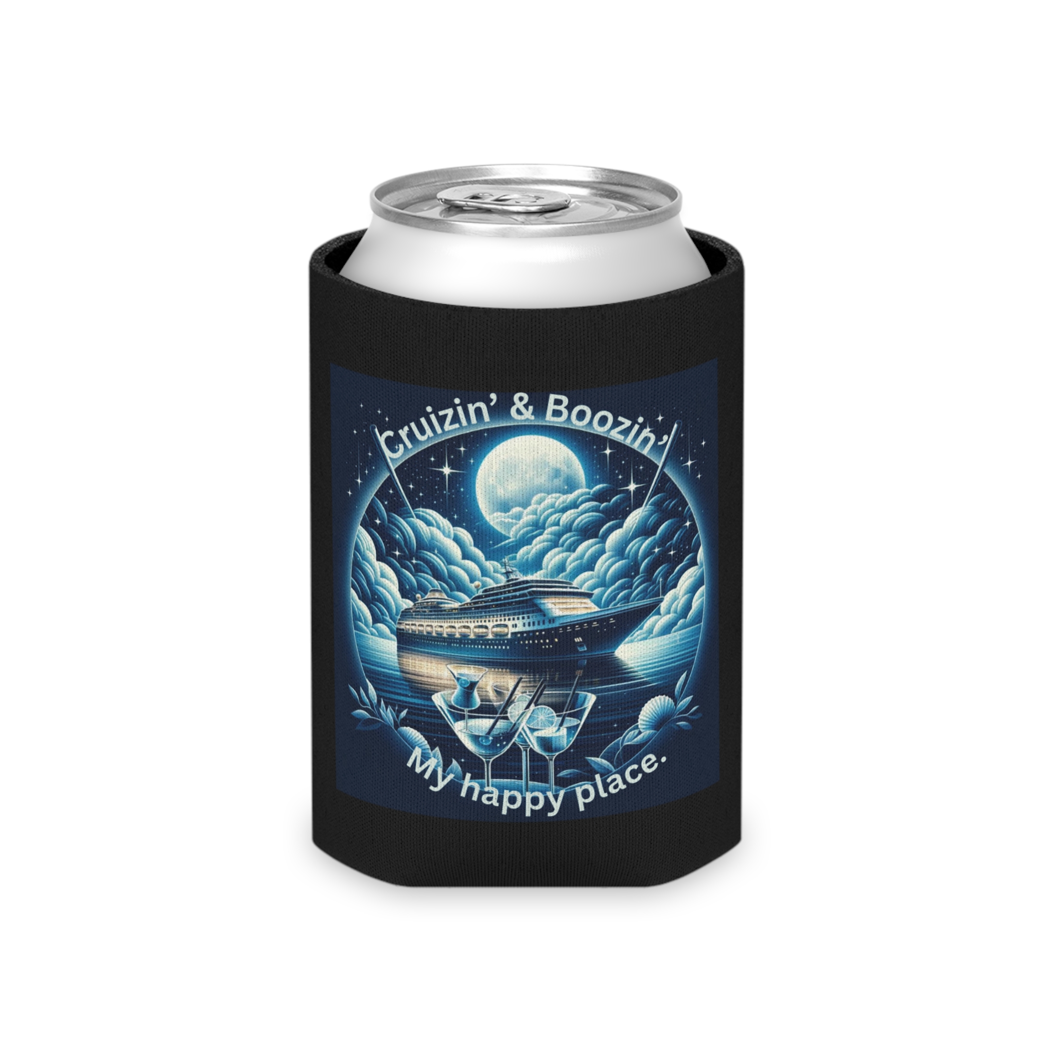 Cruizin' & Boozin' Can Koozie - Nautical Drink Holder for Parties, Boat Lovers, Summer BBQs, Beach Days, Fun Gifts for Friends - Image 3