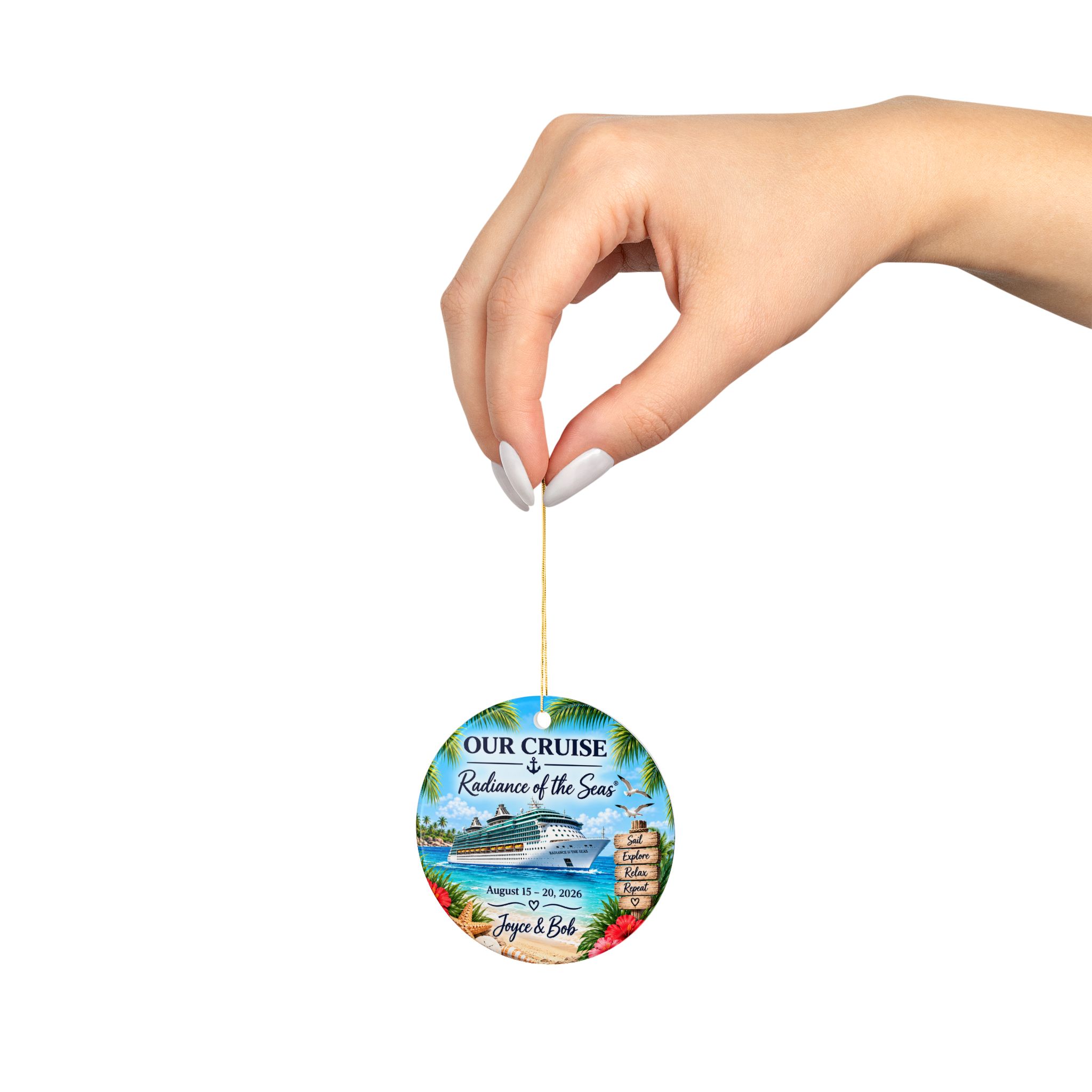 Personalized Cruise Memory Ornament - Image 3